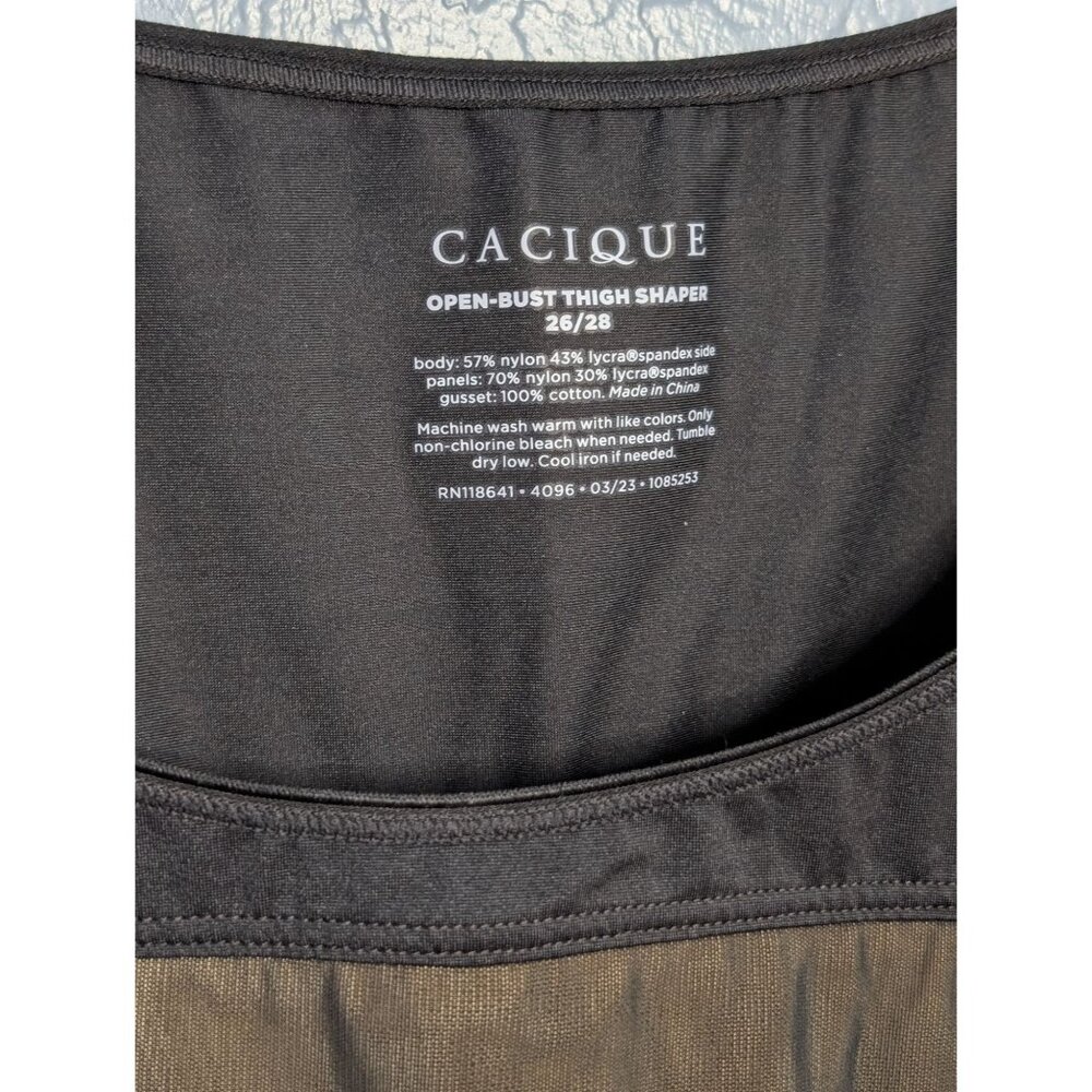 Cacique Open-Bust Thigh Shaper 26/28 Black Nylon Spandex Level 3 Max Contouring - Picture 9 of 16